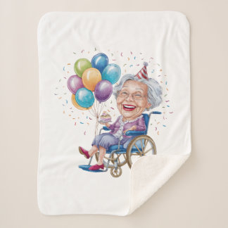 Funny Grandma Birthday Gift for Elderly Aunt Sherpa Blanket