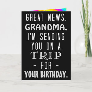 Funny Grandma Birthday Trip Retro Hippie Humour Card