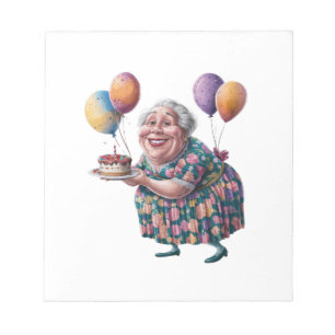 Funny Grandma Floral Dress Bday Art Notepad