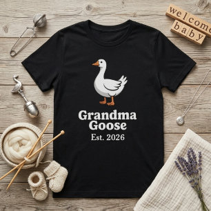 Funny Grandma Goose Est Year Cute Goose Character  T-Shirt