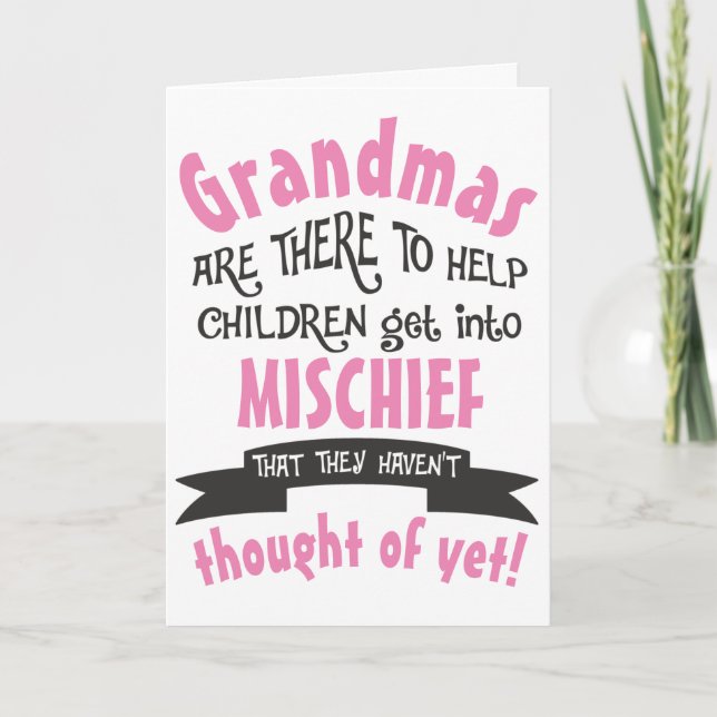 Funny Grandma Mischief Birthday Card (Front)
