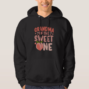 Funny Grandma Of The Sweet One Cute Peach First Bi Hoodie
