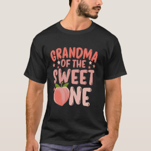 Funny Grandma Of The Sweet One Cute Peach First Bi T-Shirt