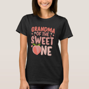 Funny Grandma Of The Sweet One Cute Peach First Bi T-Shirt