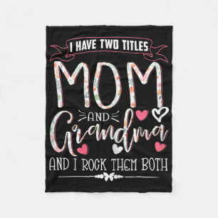 Funny Grandma Shirts Women Mum And Grandma I Rock  Fleece Blanket