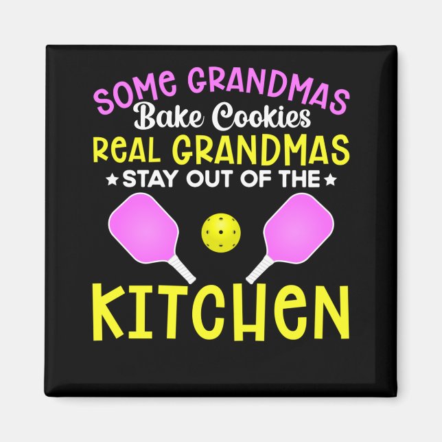 Funny Grandma Sport Lover Grandmother Pickleball Magnet (Front)