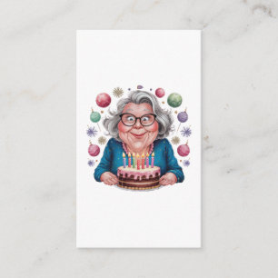 Funny Grandma Staring at Cake Bday Art Enclosure Card