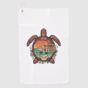 Funny Grandma Turtle Beach Vintage Shirt Design_1 Golf Towel