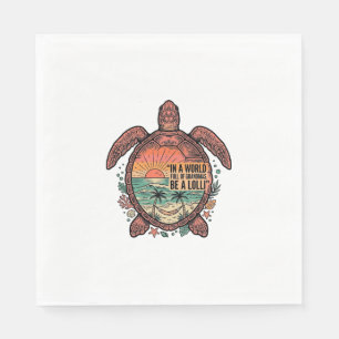 Funny Grandma Turtle Beach Vintage Shirt Design_1 Napkin