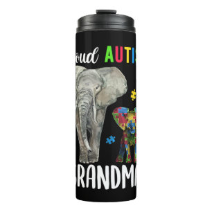 Funny Grandmas Autism Awareness Tshirt For Women. Thermal Tumbler