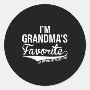 Funny Grandma's Favorite Grandson & Granddaugh Classic Round Sticker