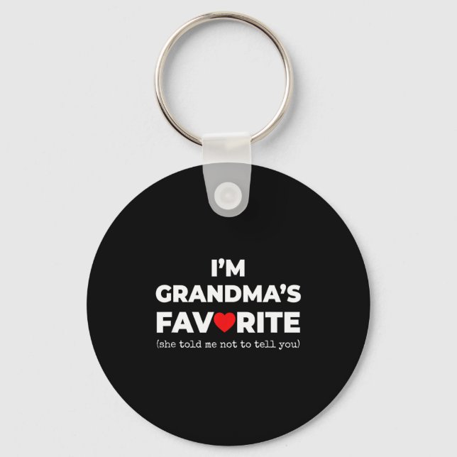Funny Grandma's Favorite Shirt I'm Grandma's Favor Key Ring (Front)