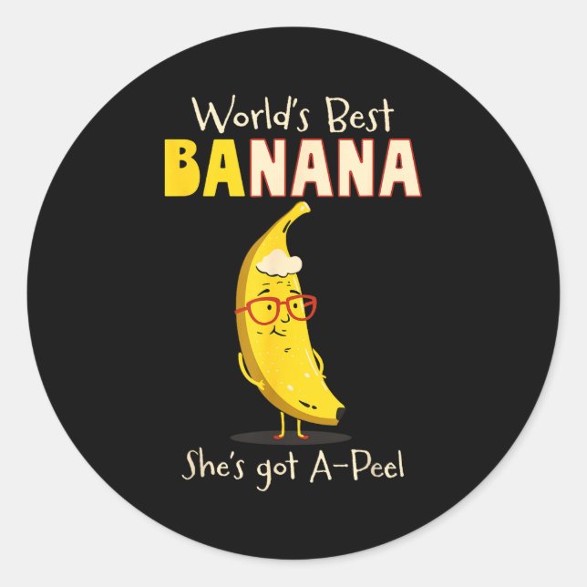 Funny Grandmother World's Nana Banana Pun  Classic Round Sticker (Front)