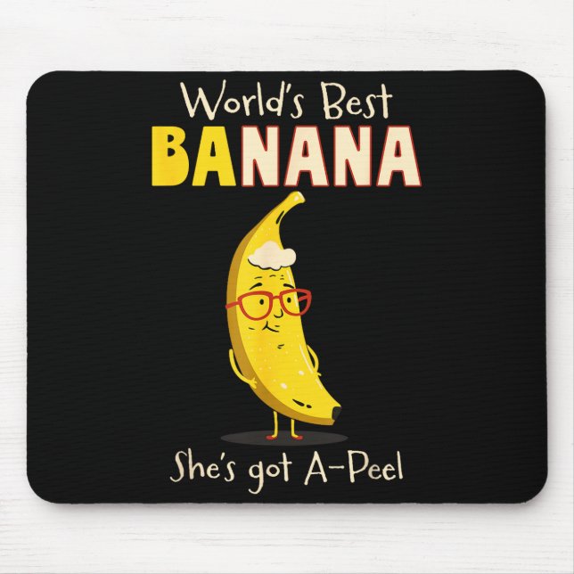 Funny Grandmother World's Nana Banana Pun  Mouse Pad (Front)