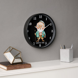 Funny Grandpa add text  Clock
