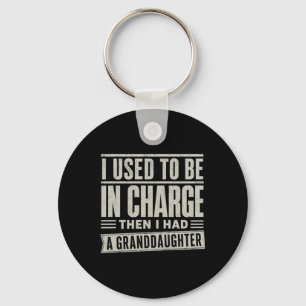 Funny Grandpa And Granddaughter Proud Grandparent Key Ring