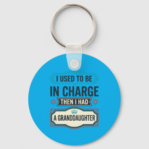 Funny Grandpa And Granddaughter Proud Grandparent Key Ring