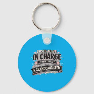 Funny Grandpa And Granddaughter Proud Grandparent Key Ring