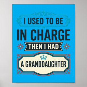 Funny Grandpa And Granddaughter Proud Grandparent Poster