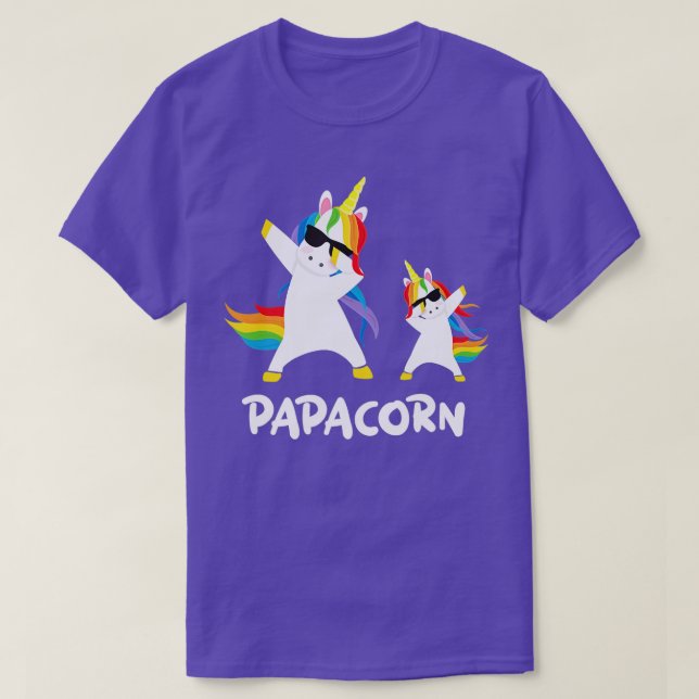 Funny Grandpa Dad Papa Unicorn Papacorn Dab Dabbin T-Shirt (Design Front)