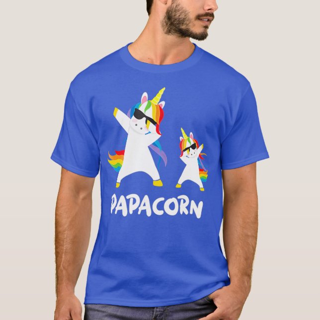 Funny Grandpa Dad Papa Unicorn Papacorn Dab T T-Shirt (Front)