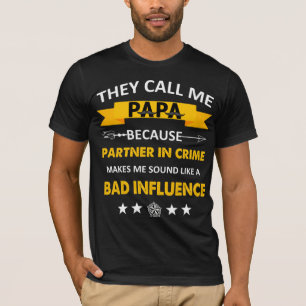 Funny Grandpa Gifts Shirts, Papa Partner In Crime T-Shirt