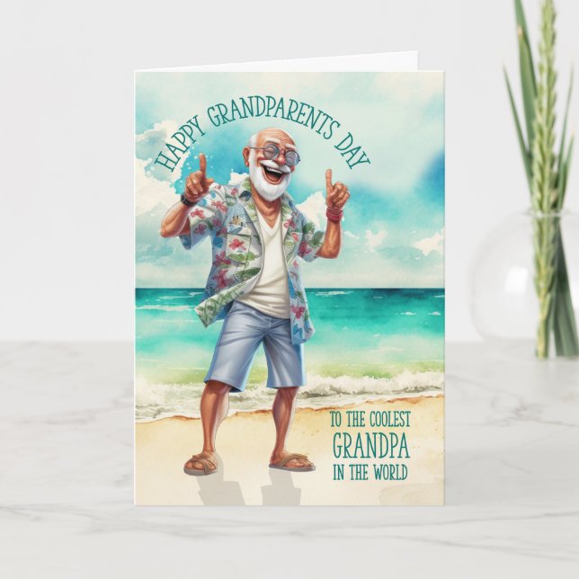 Funny Grandpa Grandparents Day Coolest Holiday Card (Front)