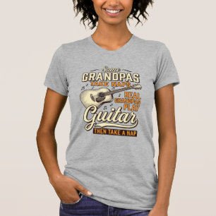 Funny Grandpa Guitar Vintage Engraving Shirt Desig