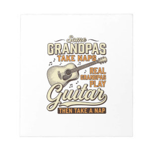 Funny Grandpa Guitar Vintage Engraving Shirt Desig Notepad
