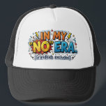Funny Grandpa In My No Era Grandkids Excluded Trucker Hat<br><div class="desc">Give Grandpa a laugh with this high-energy, vintage comic book inspired design. Featuring a bold "In My 'No' Era" headline, this graphic is the ultimate tribute to the grandfather who has officially retired from everyone’s requests—unless they come from the grandkids, of course. The aesthetic is a vibrant nod to retro...</div>