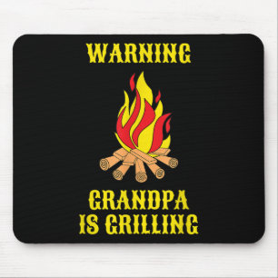 Funny Grandpa Is Grilling Gift Fathers Day Bbq Gif Mouse Pad