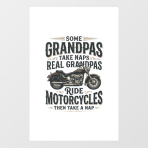 Funny Grandpa Motorcycle Nap Vintage Vector Design
