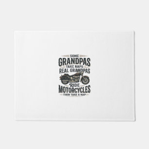 Funny Grandpa Motorcycle Nap Vintage Vector Design Doormat