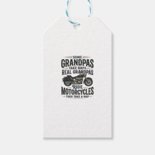 Funny Grandpa Motorcycle Nap Vintage Vector Design Gift Tags