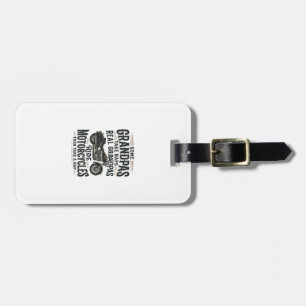 Funny Grandpa Motorcycle Nap Vintage Vector Design Luggage Tag