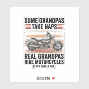 Funny Grandpa Motorcycle Vintage Engraving T-Shirt