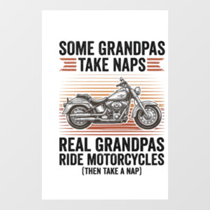 Funny Grandpa Motorcycle Vintage Engraving T-Shirt