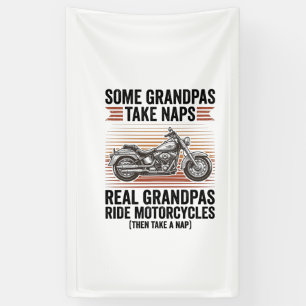 Funny Grandpa Motorcycle Vintage Engraving T-Shirt Banner