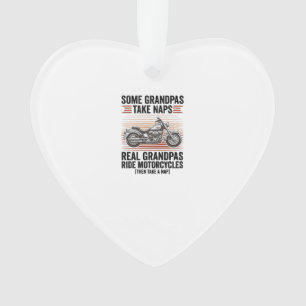 Funny Grandpa Motorcycle Vintage Engraving T-Shirt Ornament