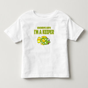Funny Grandpa Says I'm A Keeper (Fish) Toddler T-Shirt