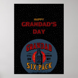 Funny Grandpa Six Pack Poster - Father's Day Beer