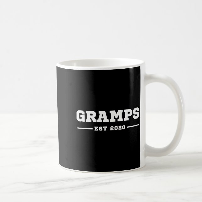 Funny Grandpa Soon To Be Gramps Est 2020 New Grand Coffee Mug (Right)