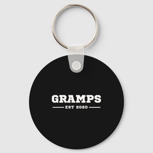 Funny Grandpa Soon To Be Gramps Est 2020 New Grand Key Ring (Front)