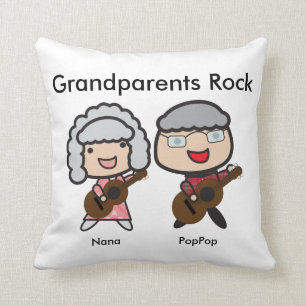 Funny Grandparents Rock Guitar Personalise Cushion