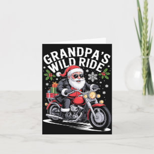 Funny Grandpa's Biker Ride Christmas Motorcycle Sa Card