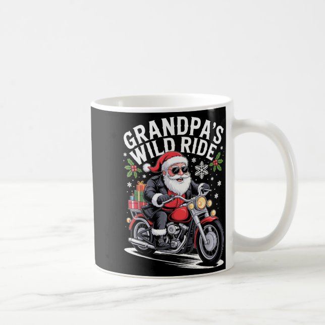 Funny Grandpa's Biker Ride Christmas Motorcycle Sa Coffee Mug (Right)