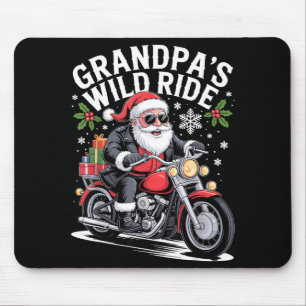 Funny Grandpa's Biker Ride Christmas Motorcycle Sa Mouse Pad