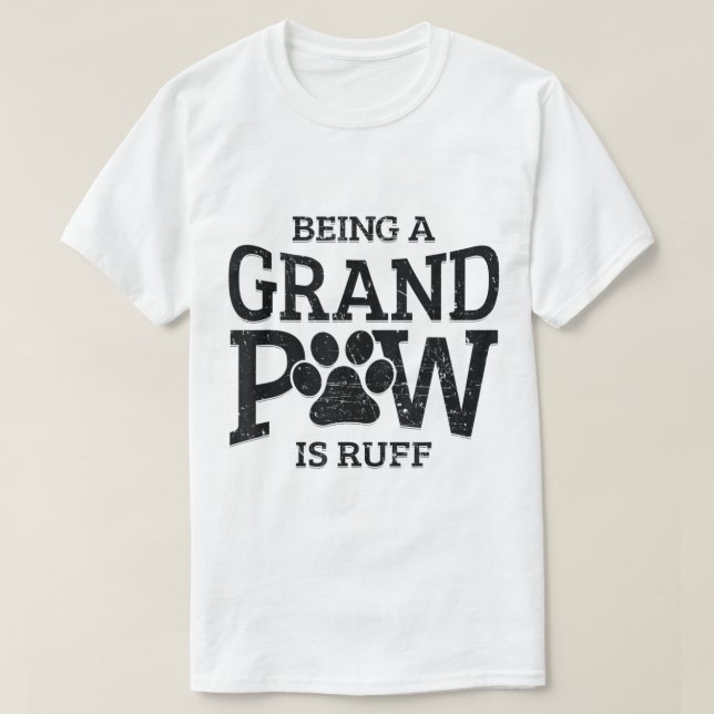 Funny Grandpaw Dog Lover Design T-Shirt (Design Front)