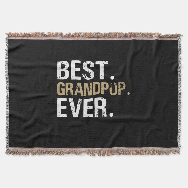 Funny Grandson | Best Grandpop Ever Throw Blanket (Front)