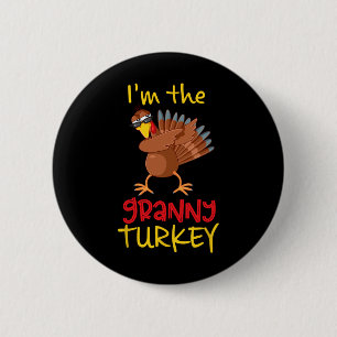 Funny Granny Turkey Matching Family Group Thanksgi 6 Cm Round Badge